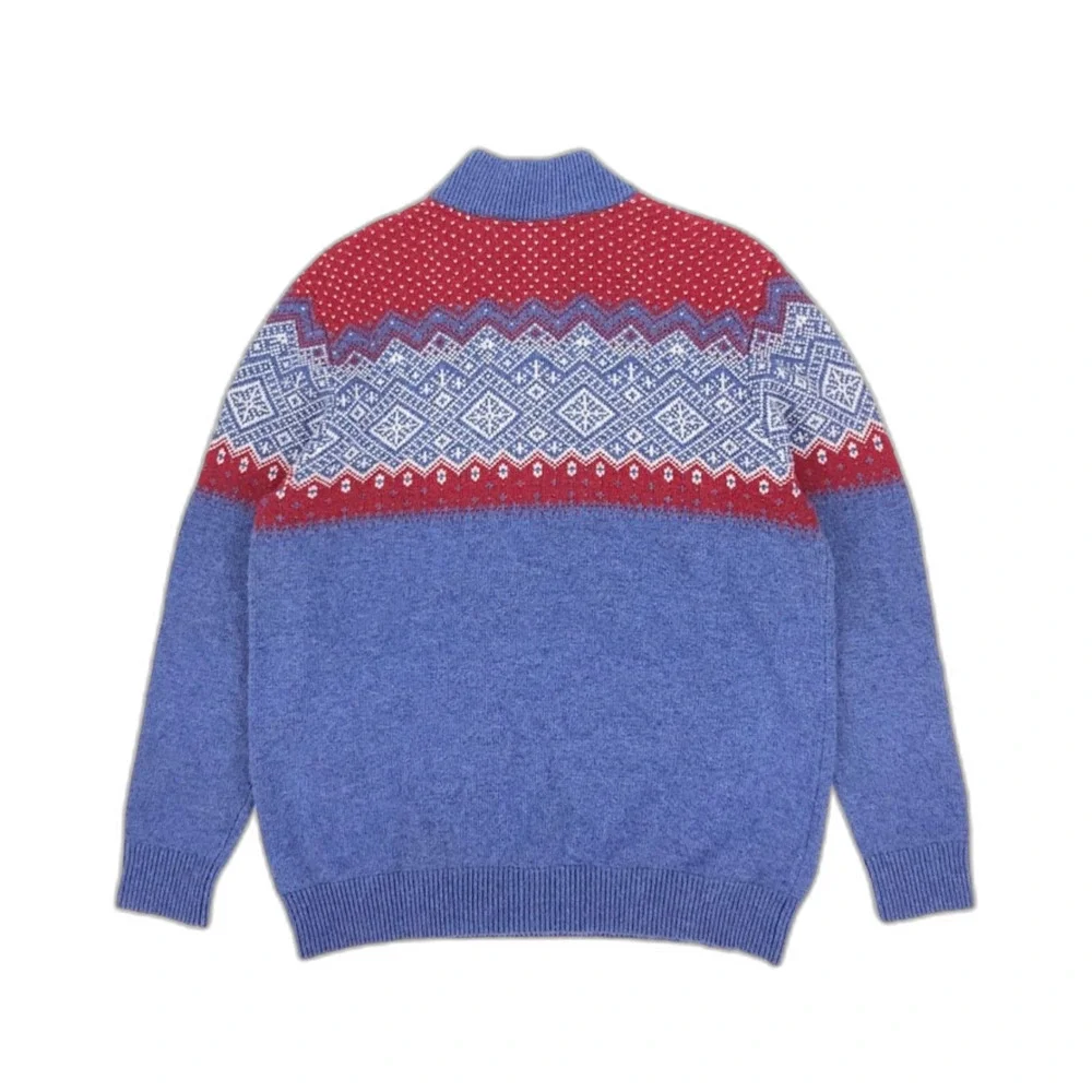 VINEYARD VINES Merino Wool Alpaca Fair Isle 1/4 Zip Sweater Preppy Old Money